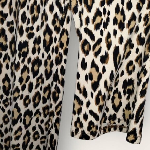 CHICOs Womens Dress Sz 8 Animal Print Black Cream Bodycon Jersey Stretch Glamour - Picture 8 of 11